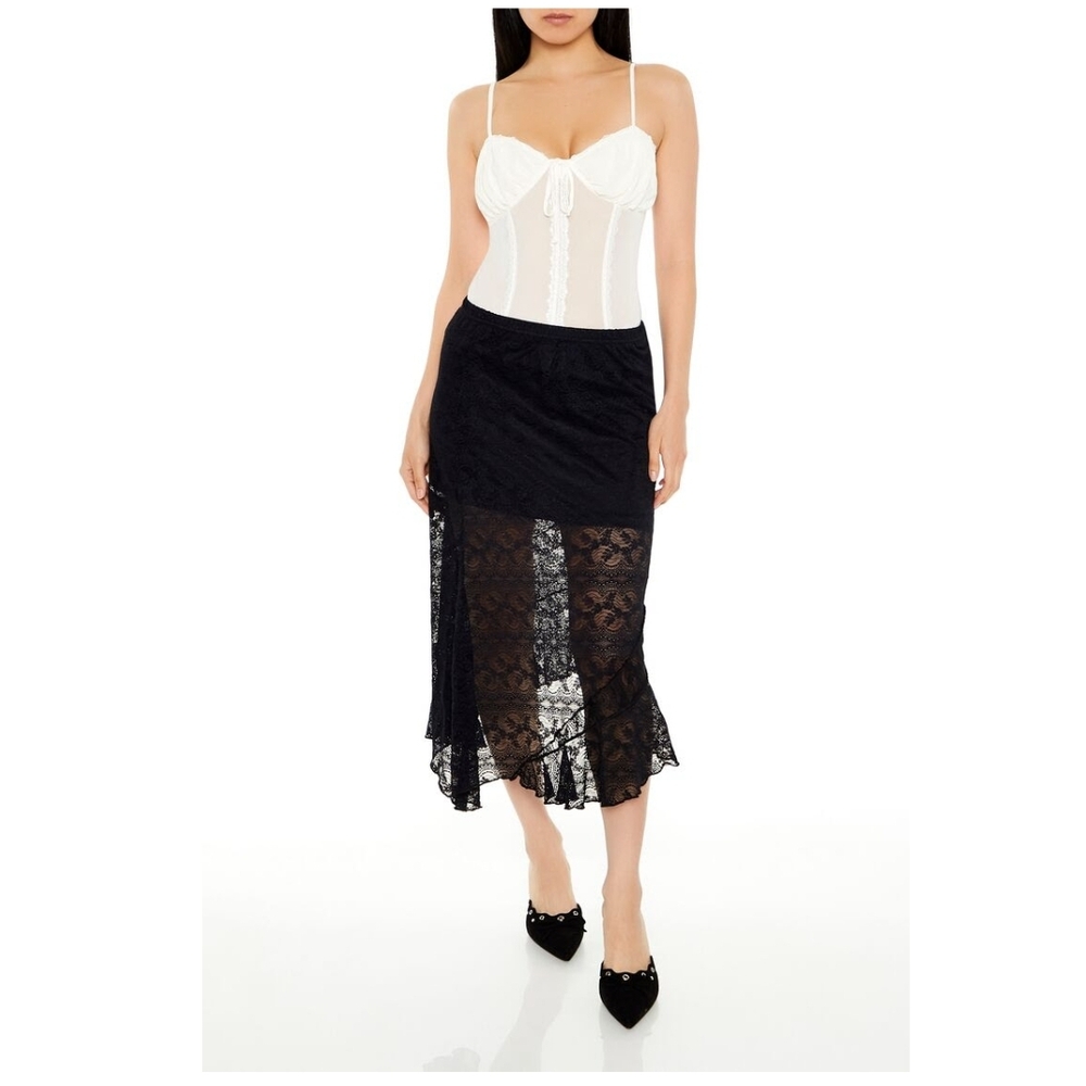 Elegant Black Lace Skirt